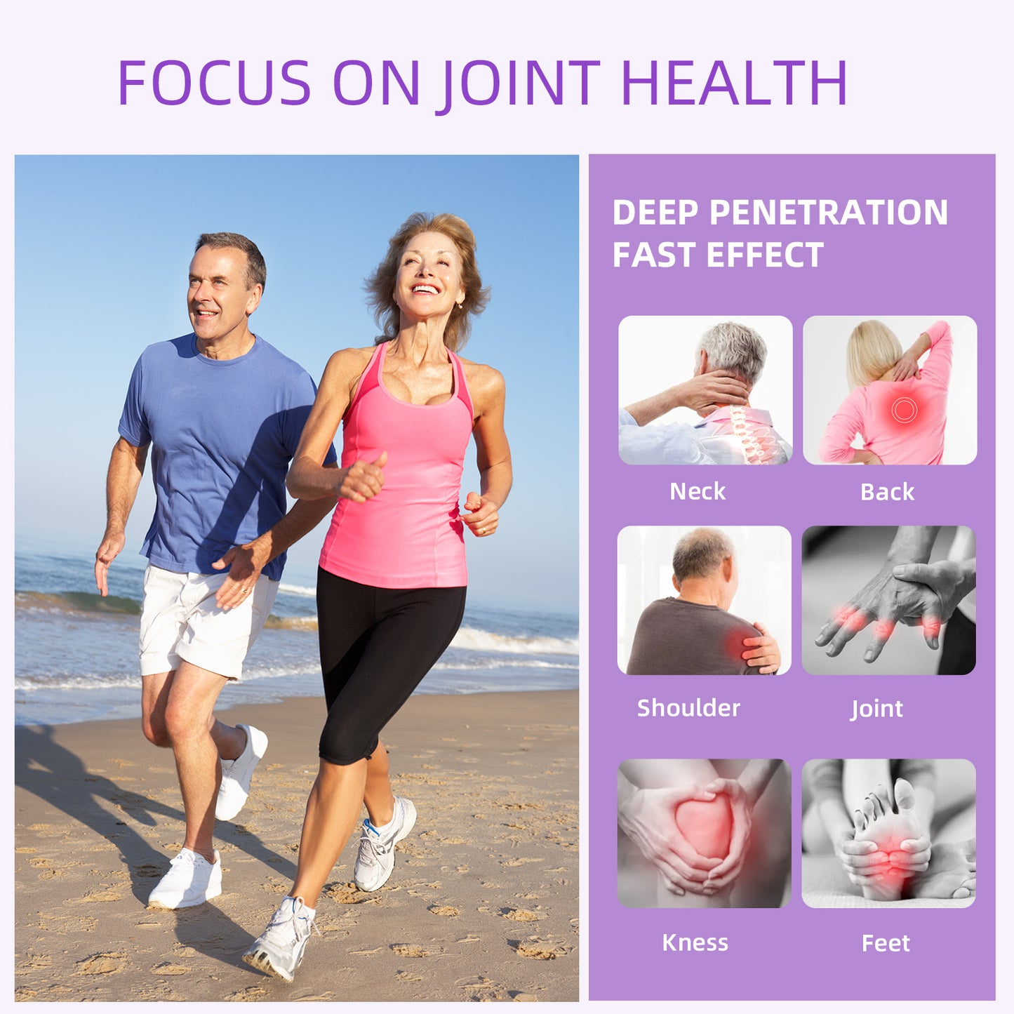 Joint Pain Gel Purple Gel Moisturizing Cream for Knees, Neck, Feet, Hand Whole Body