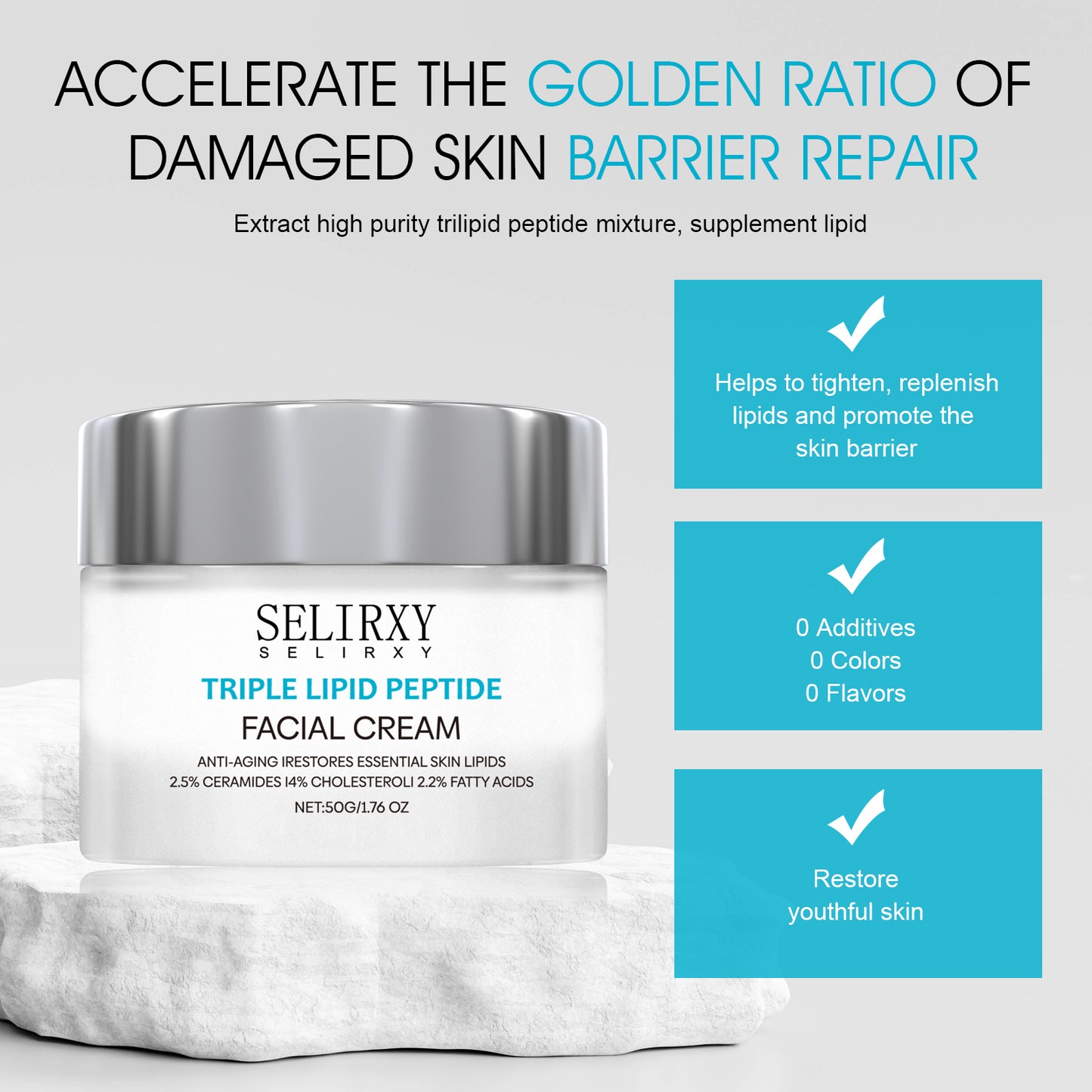Skin Fix Barrier Triple Lipid-Peptide Face Cream, Anti Aging Moisturizer for Face, Skin Care Facial Moisturizer for All Skin Types, Glow, Smooth and Firm Skin