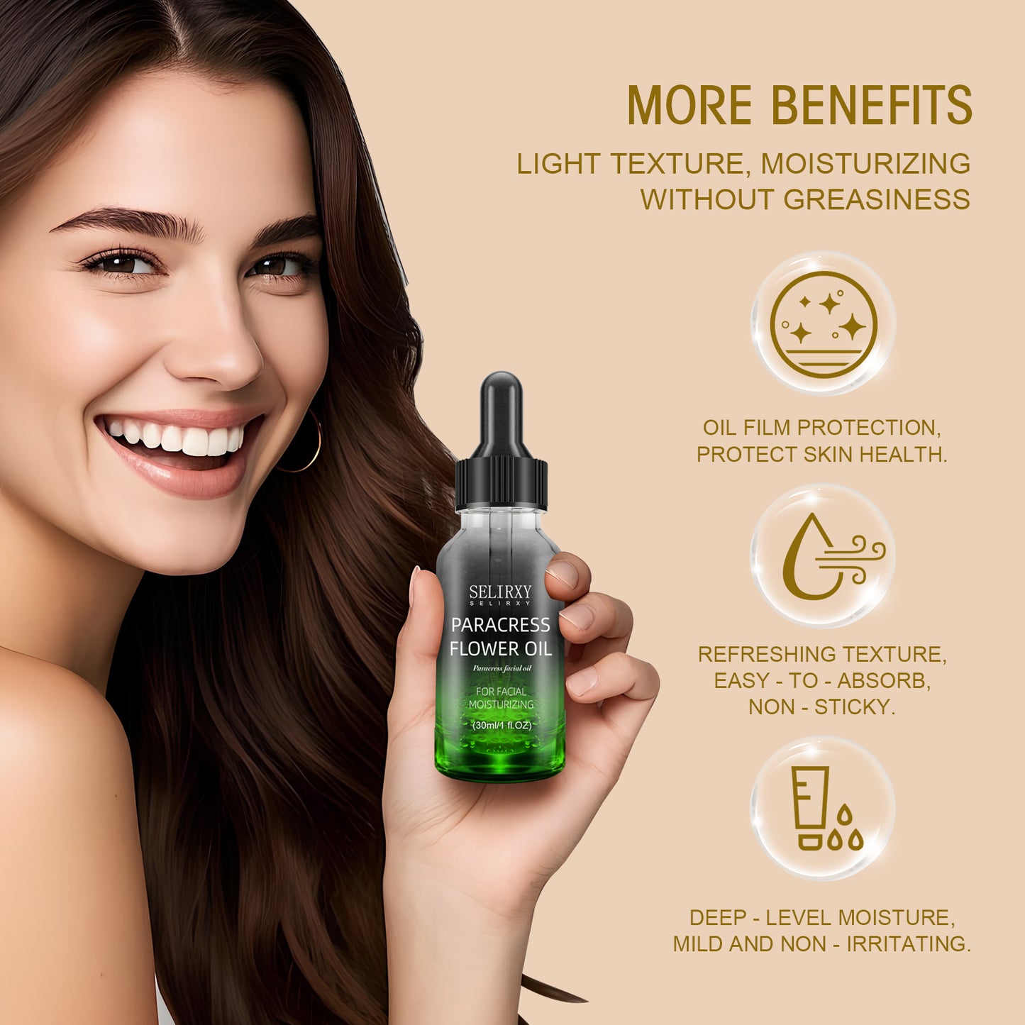 Paracress Facial Oil - 100% Natural Helichrysum Essential Oil for Anti-Aging, Moisturizing, Wrinkle Reduction, & Skin Firming | Face Oil for Women Hydration & Skin Glow | 1 fl. oz