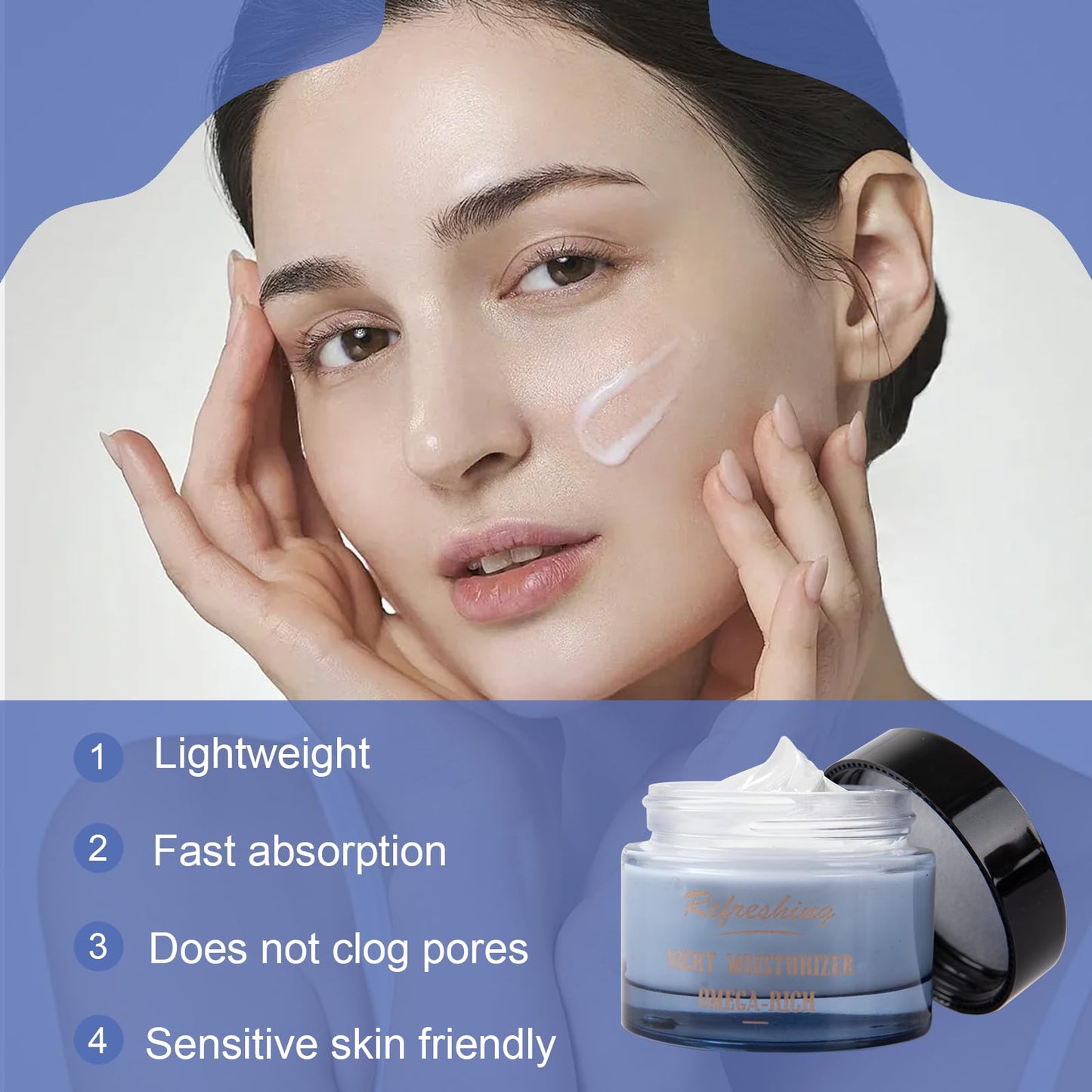 Midnight Recovery Omega Botanical Night Cream, Anti-Wrinkle Face Moisturizer with Omega 3, Omega 6, Vitamin C & Hyaluronic Acid, Plumps & Replenishes Skin Barrier – 1.7 fl oz