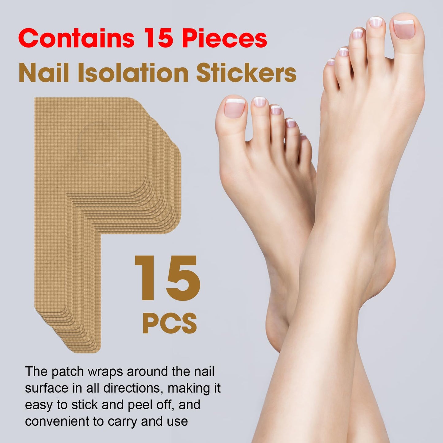 Multi Purpose Nail Repair Patch, 15 Nail Stickers, Used for nail Dust Prevention, Preventing Fungal Infections, and Maintaining Healthy nail Appearance
