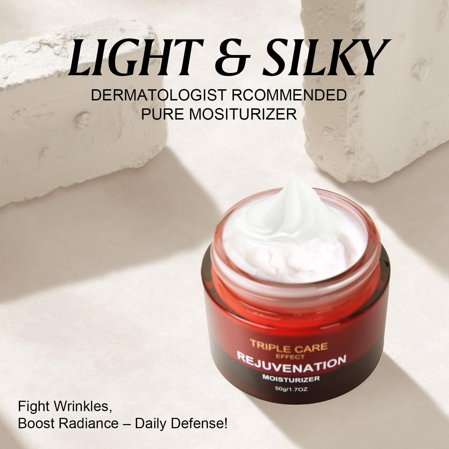 Triple Power Anti-Aging Moisturizer – Retinol, Hyaluronic Acid, Vitamin C, Niacinamide – Wrinkle Reduction, Firming, Brightening & Deep Hydration for Younger-Looking Skin, 1.7 Oz