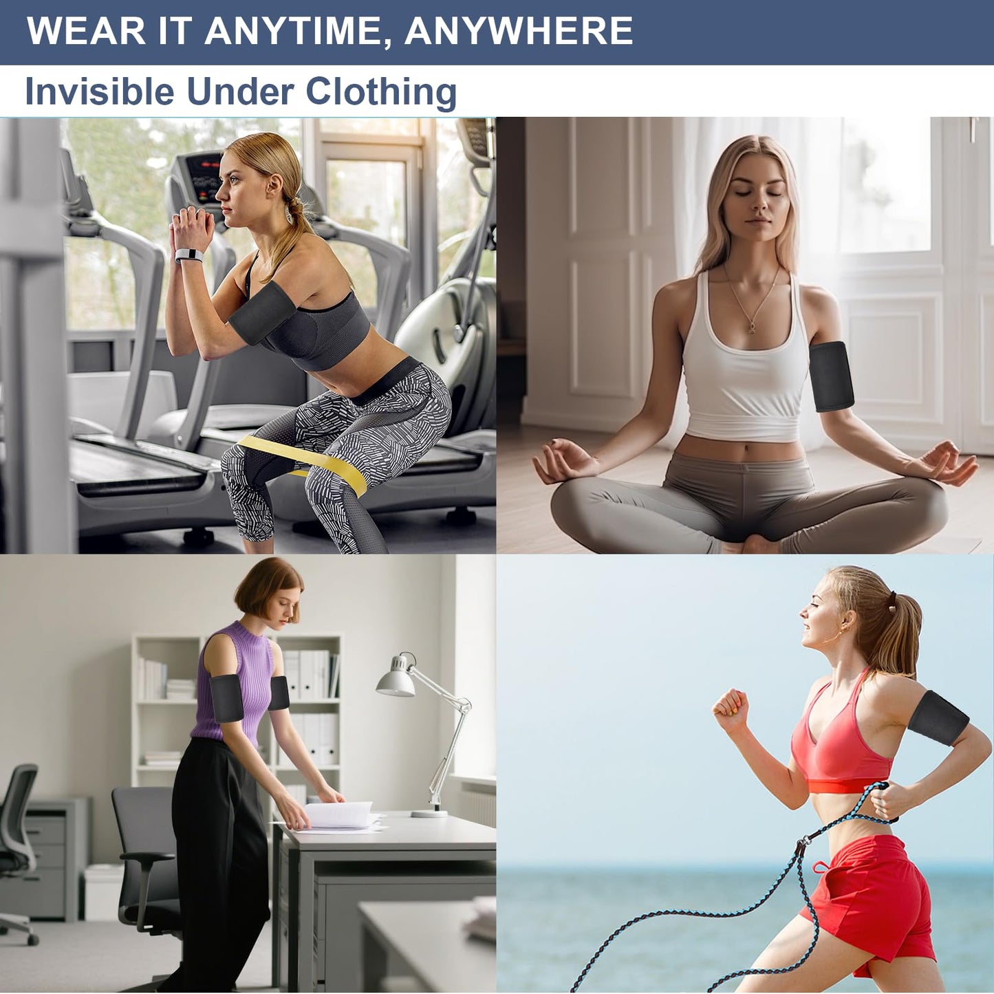 Women's Arm Trimmers for Flabby Arms, 2 Pack Sauna Arm Shaper Compression Sleeves, Slimming Sweat Bands for Workout, Toning & Fat Burning Support, Adjustable Arm Slimmers for Women Gym Fitness