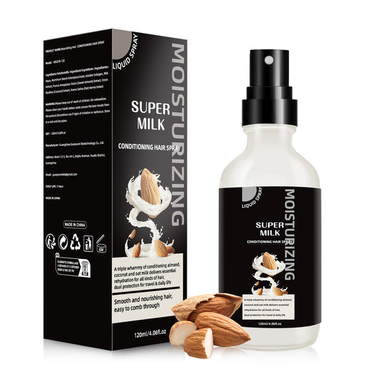 Super Milk Conditioner Hair Detangler Spray, Nourishes Softens Hair, Intensely Moisturizes, Anti Frizzy Dry Hair, Leave-In Conditioner Spray 120ML/4.06Fl.oz