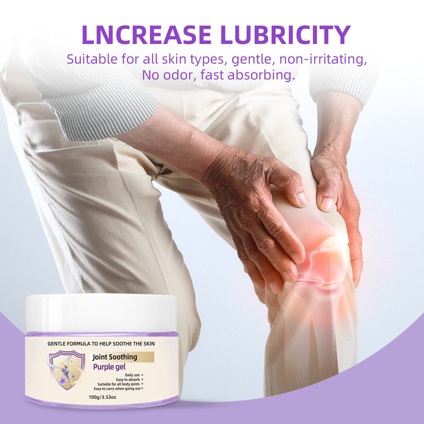 Joint Pain Gel Purple Gel Moisturizing Cream for Knees, Neck, Feet, Hand Whole Body