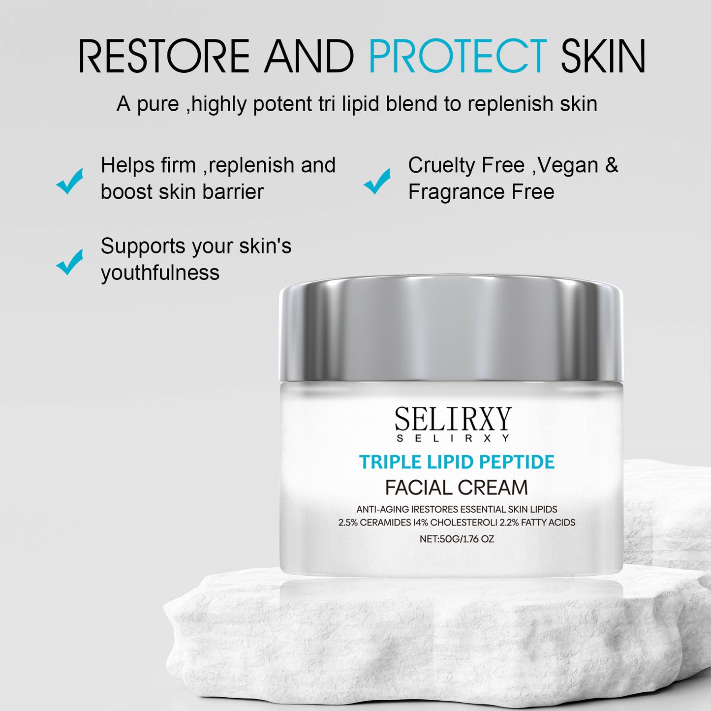 Skin Fix Barrier Triple Lipid-Peptide Face Cream, Anti Aging Moisturizer for Face, Skin Care Facial Moisturizer for All Skin Types, Glow, Smooth and Firm Skin