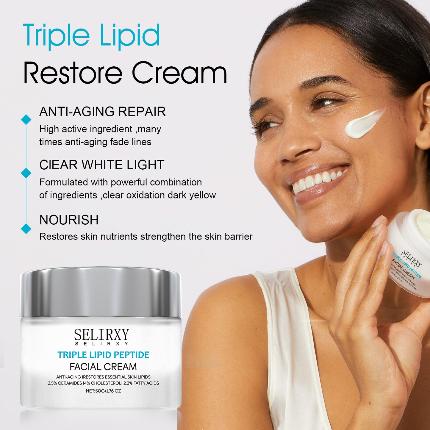 Skin Fix Barrier Triple Lipid-Peptide Face Cream, Anti Aging Moisturizer for Face, Skin Care Facial Moisturizer for All Skin Types, Glow, Smooth and Firm Skin