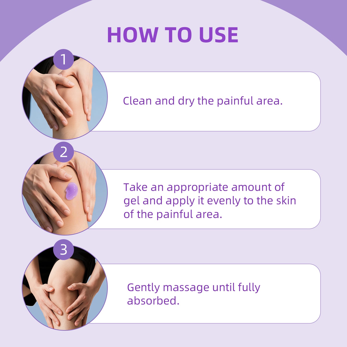 Joint Pain Gel Purple Gel Moisturizing Cream for Knees, Neck, Feet, Hand Whole Body