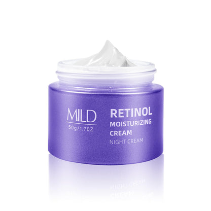 Retinol & Hyaluronic Acid Night Cream, Anti-Aging Face Moisturizer，Anti-Aging Retinol Face Cream for Women, Firms Skin to Fight Fine Lines, Wrinkles & Dark Spots, 1.7 oz