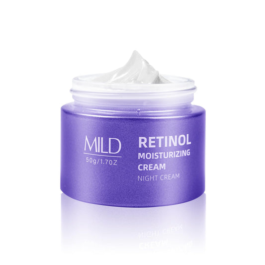 Retinol & Hyaluronic Acid Night Cream, Anti-Aging Face Moisturizer，Anti-Aging Retinol Face Cream for Women, Firms Skin to Fight Fine Lines, Wrinkles & Dark Spots, 1.7 oz