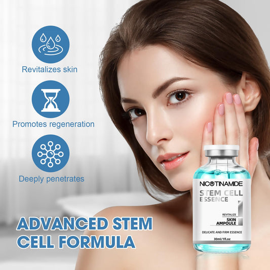 Stem Cell Serum for Face, Microneedling Serum Ampoule for Anti-Aging, Wrinkle & Scar Removal, Hydrating Facial Serum to Use with and Without Micro Needling for Smooth, Rejuvenated Skin, 1.2 Fl Oz