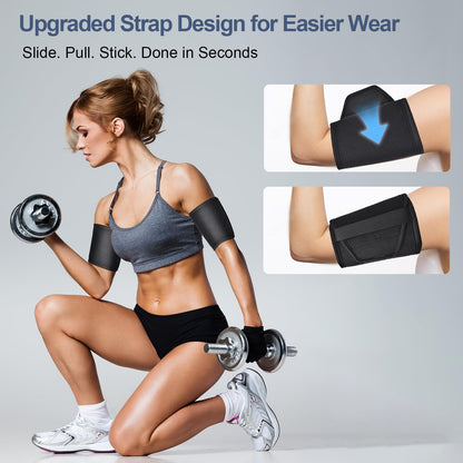 Women's Arm Trimmers for Flabby Arms, 2 Pack Sauna Arm Shaper Compression Sleeves, Slimming Sweat Bands for Workout, Toning & Fat Burning Support, Adjustable Arm Slimmers for Women Gym Fitness