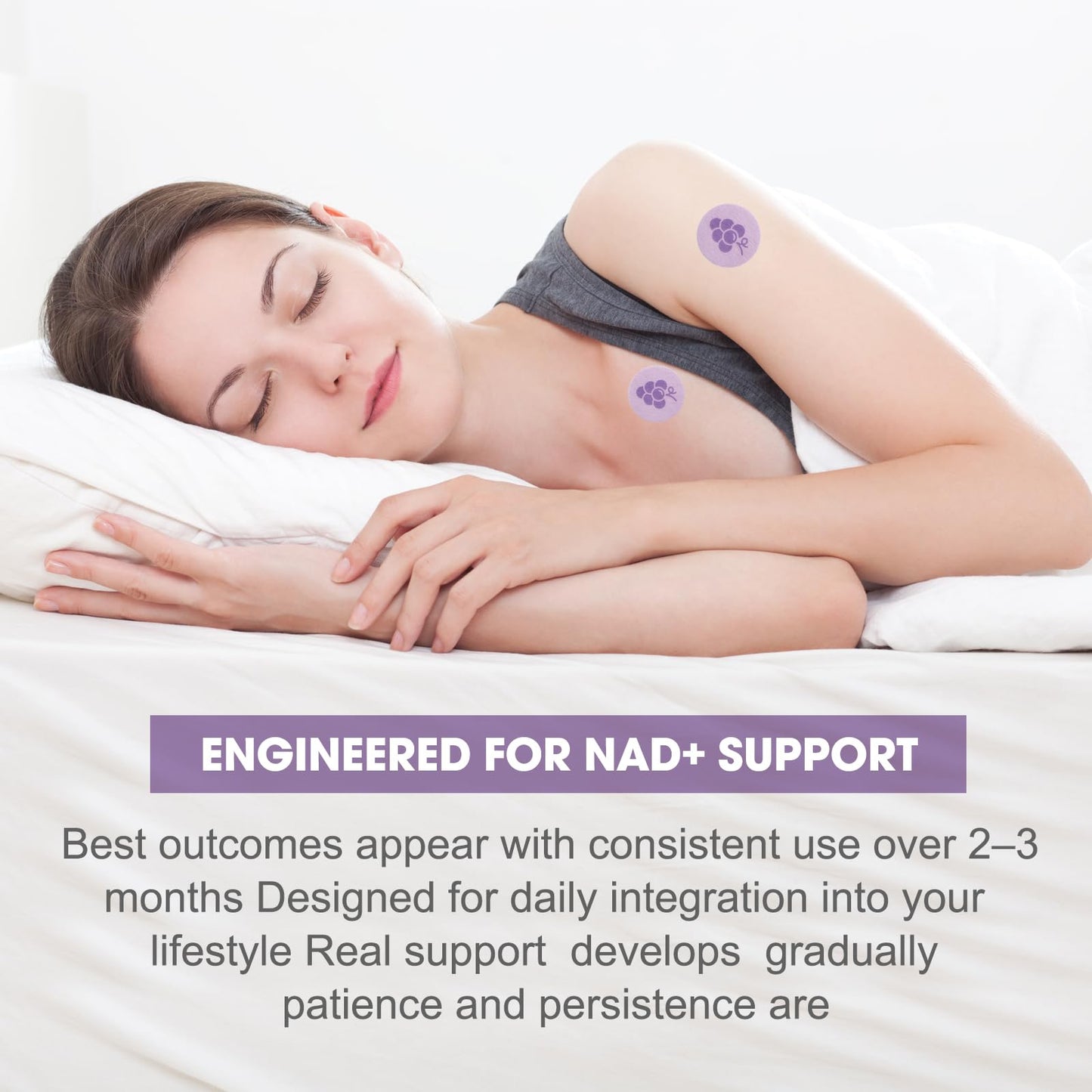 NAD Patches for Women | NAD+ Plus Patche – 32 Count | Vegan, Skin-Friendly Daily Patches with Gradual Release Design | 8-Hour Wear | Latex-Free & Water-Resistant