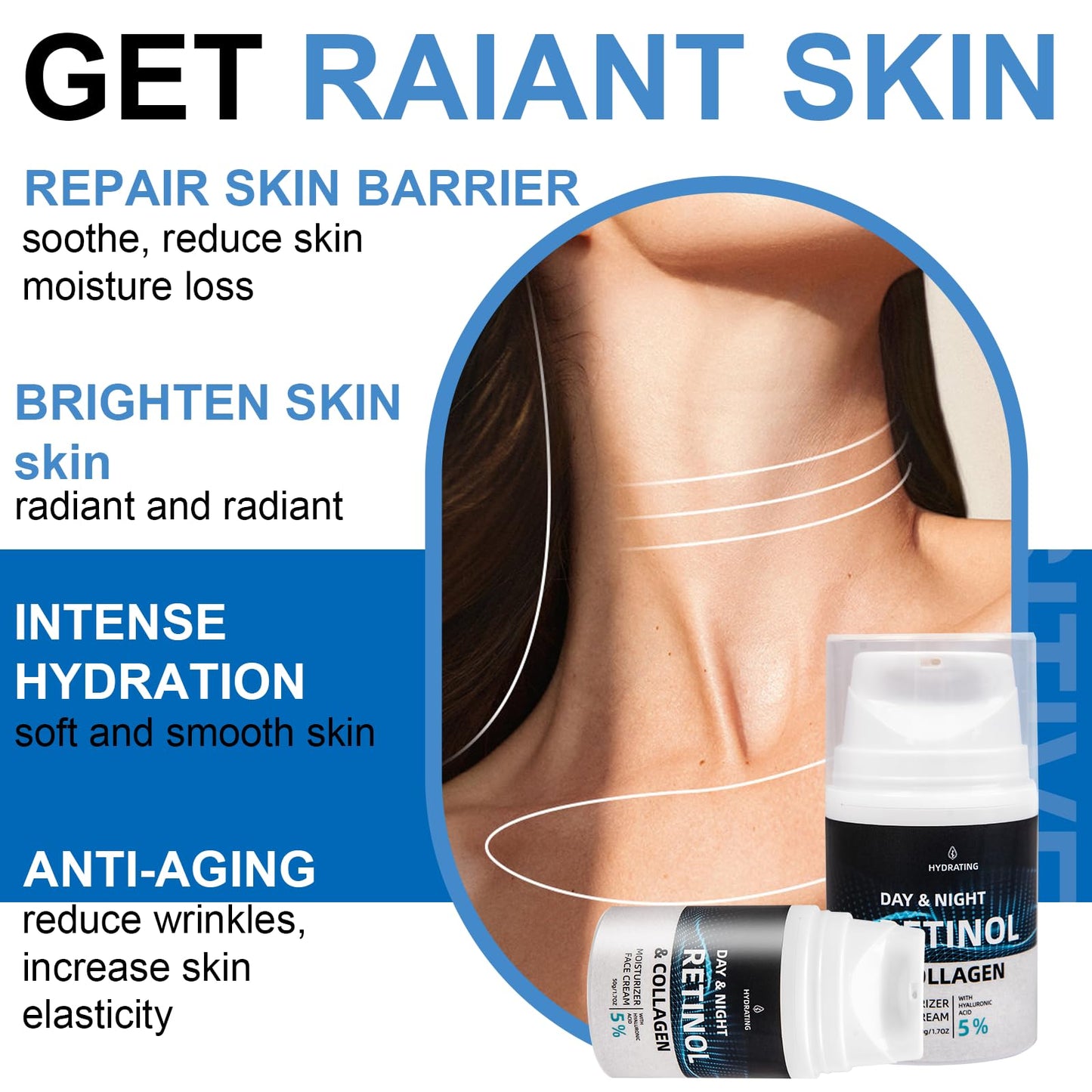 Advanced Retinol Night Cream with Peptides & Hyaluronic Acid – Anti-Aging Face Moisturizer for Fine Lines, Wrinkles & Dark Spots – Firming, Hydrating & Brightening Skincare, 1.7 fl oz