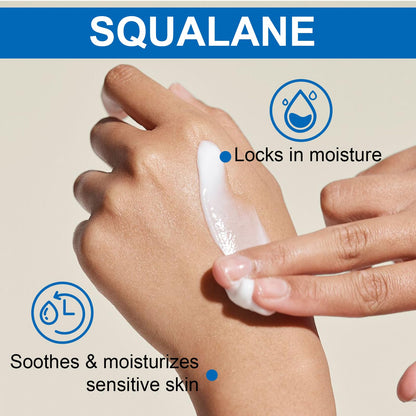 Soothing Night Cream for Sensitive Skin, Hydrating Moisturizer with Glycerin, Squalane, Shea Butter & Vitamin E, Gentle Face Cream for Women & Men, 1.7 Oz