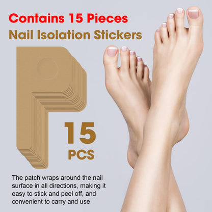 Multi Purpose Nail Repair Patch, 15 Nail Stickers, Used for nail Dust Prevention, Preventing Fungal Infections, and Maintaining Healthy nail Appearance