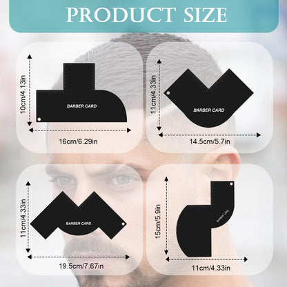 Enhancement Card for Barbers with Measurement Indicators, Reusable Hairline Shaping Tool, Beard Line Up Template, Color Spray Edge Line Up Tool, Easy to Clean Hairline Maker Guide for Barbers